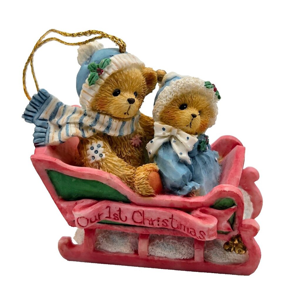 Cherished Teddies Our 1st Christmas Bundled Up For The Holidays 1994 Read